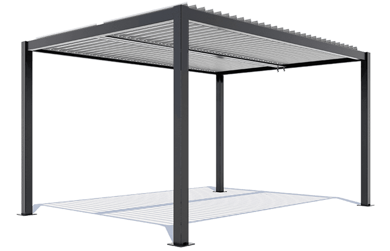 Pergola bioclimatique 4x3m aluminium gris - Produit sélectionné